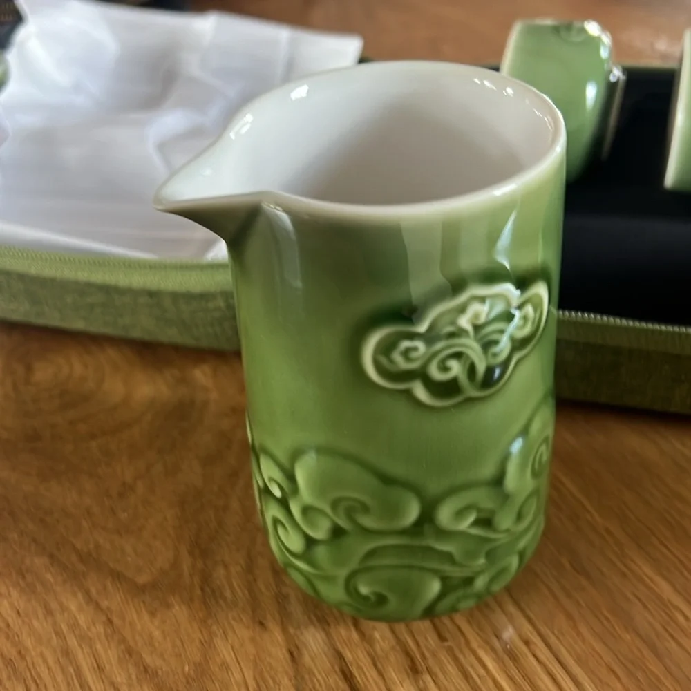 Acera Liven New Chinese Tea Set Jade Green Ceramic